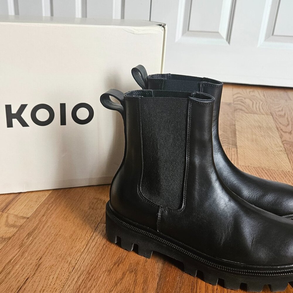 KOIO Leather Lug Sole Chelsea Boots 37EU/7US